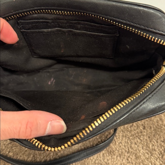 COACH Black Embossed Signature Camera Crossbody with Gold Logo - Picture 7 of 9